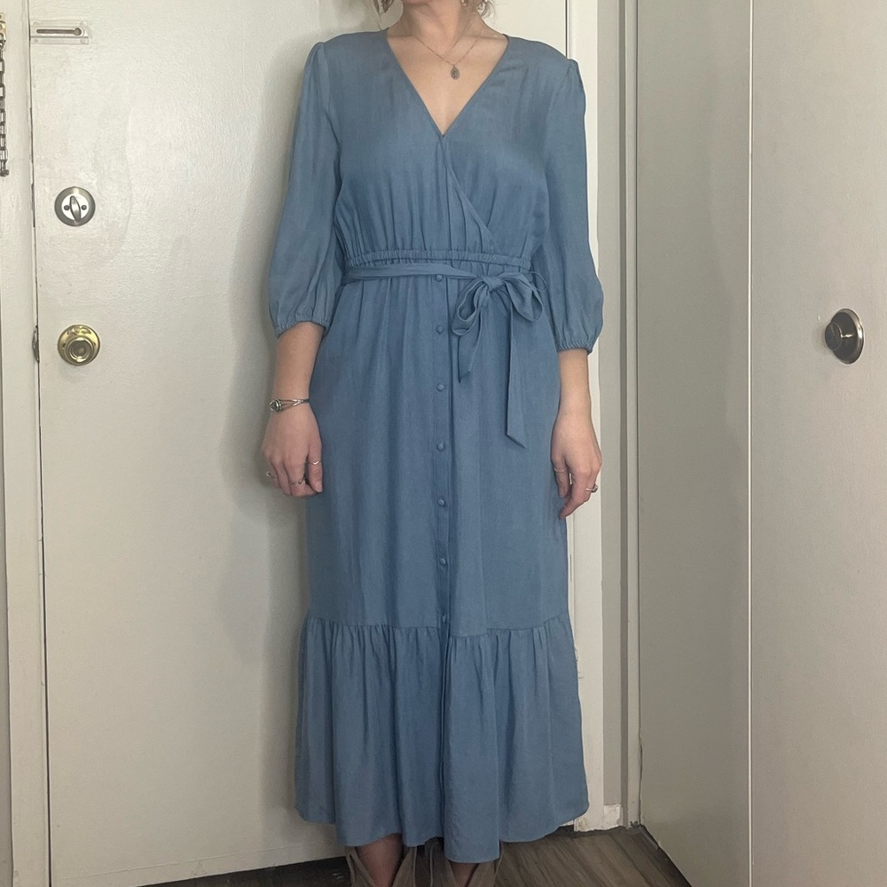 Greylin Blue Bishop Sleeve Sundress